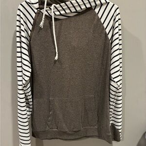 Striped Hoodie with Kangaroo Pocket